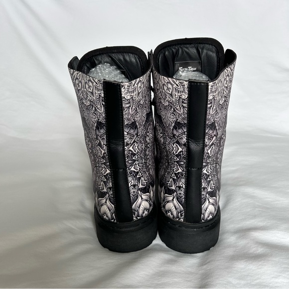 ELECTRO THREADS Floral Mandala Combat Boots Unisex Mens 11 M Women’s 12.5 EUC+ - Picture 5 of 12